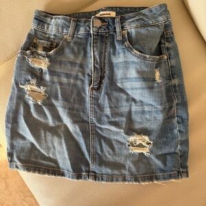 Garage Thrashed mini denim skirt Women’s XS Ripped Jean vintage look